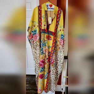 JOHNNY WAS ��FLOWER KAFTAN Long Dress Top NEW Size: L